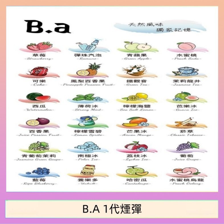 B.A 1代煙彈 B.A 一代主機煙彈電子煙一盒三顆
